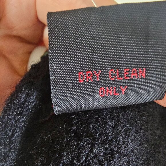 Sara Isabella Black Open Wool Jacket Sz M Colorful Embroidered Artsy Teacher - Picture 10 of 11